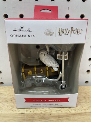 Hallmark Harry Potter Trolley Cart Owl Christmas Ornament