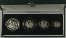 1997 SILVER PROOF BRITANNIA 4 COIN COLLECTION - box coa