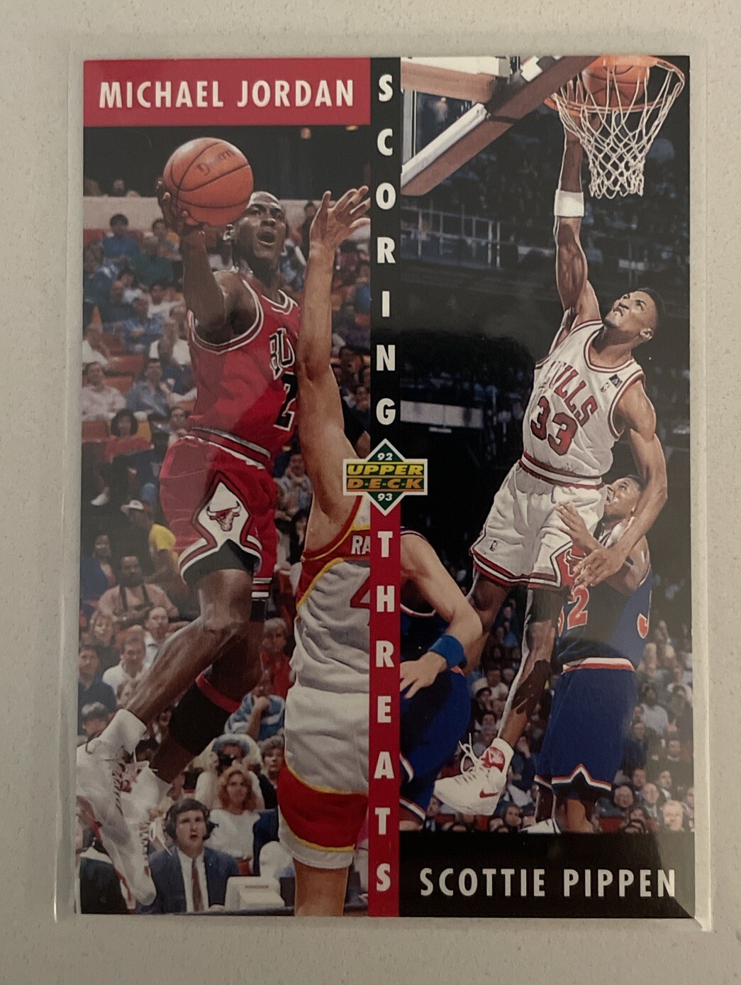 1992-93 Upper Deck Scoring Threats Michael Jordan Pippen HOF's #62 Chicago Bulls