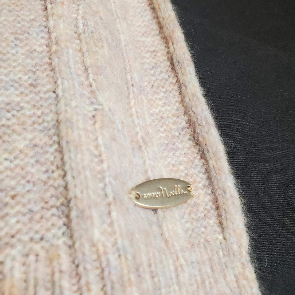 NWT Simply Noelle Light Pink Cable Knit Scarf, Fringe - Thin/lightweight 60"   - Image 2 of 4