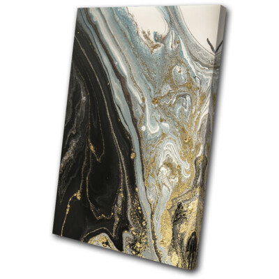 Marmor Modern Flüssig Gold Abstrakt EINZELNE LEINWAND WANDBILD Bild Druck