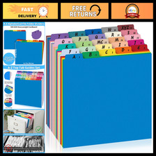 25 Pcs Alphabetical File Organizer A-Z Dividers 25 Colors Heavyweight Cardbo