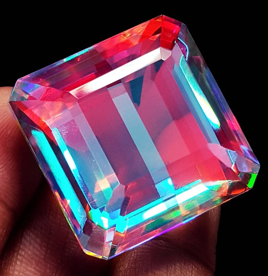 Mystic Quartz Rainbow Color 80 to 90 Ct Square Shape Loose Gemstone Certified - Image 3 of 4