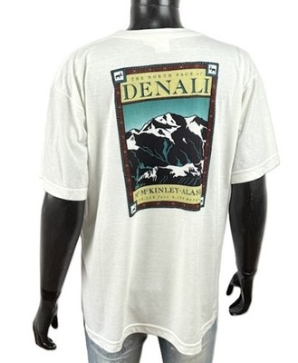 The North Face T-Shirt Denali Alaska Herren Weiß Größe 2XL Oversize Baumwolle