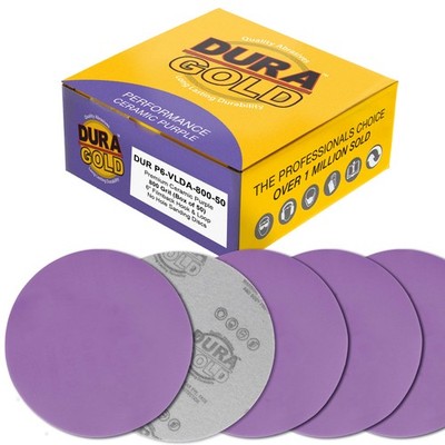 800 Grit 6'' Purple Ceramic Sanding Discs, Box of 50 - Hook & Loop Sandpaper