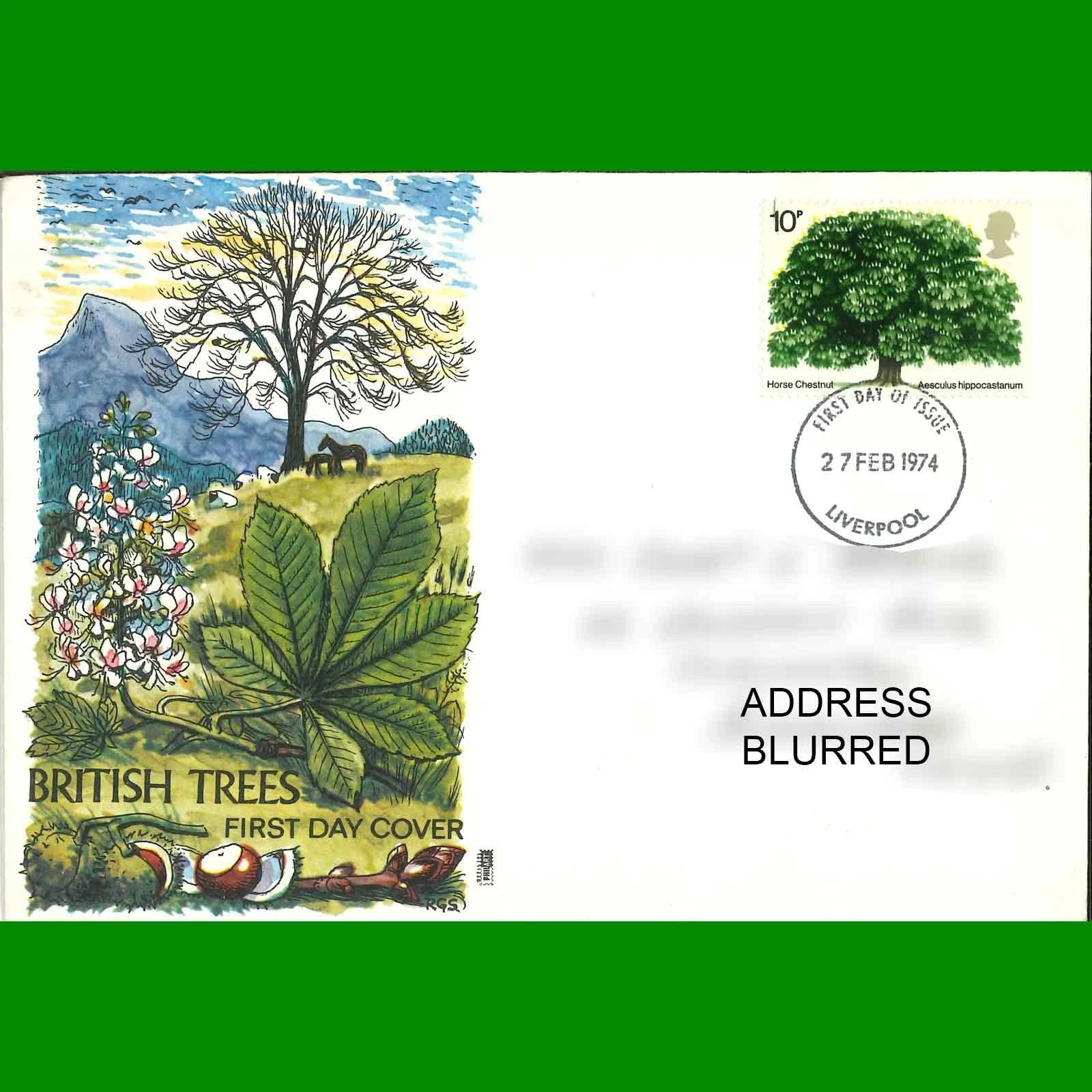 UK FDC British Trees Commemorative Royal Mail First Day Cover, 27.2.1974 - Picture 1 of 3