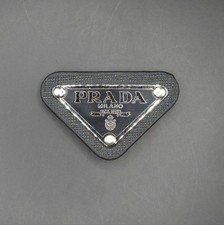Black Prada Designer LABEL Triangle Patch Rep...