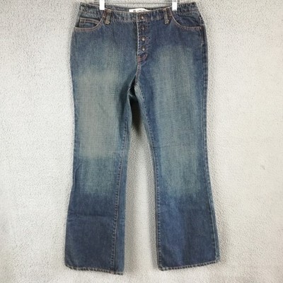 Gap Womens Jeans Long And Lean Boot Cut Blue Denim Button Fly Mid Rise 14