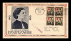 Dr Jim Stamps Fdc Scott 702 Greatest Mother Red Cross Block Air Mail