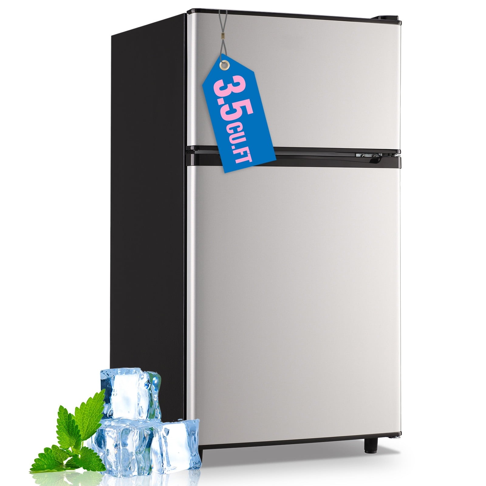 3.5 Cubic Feet Small Refrigerator with Freezer on Top Double