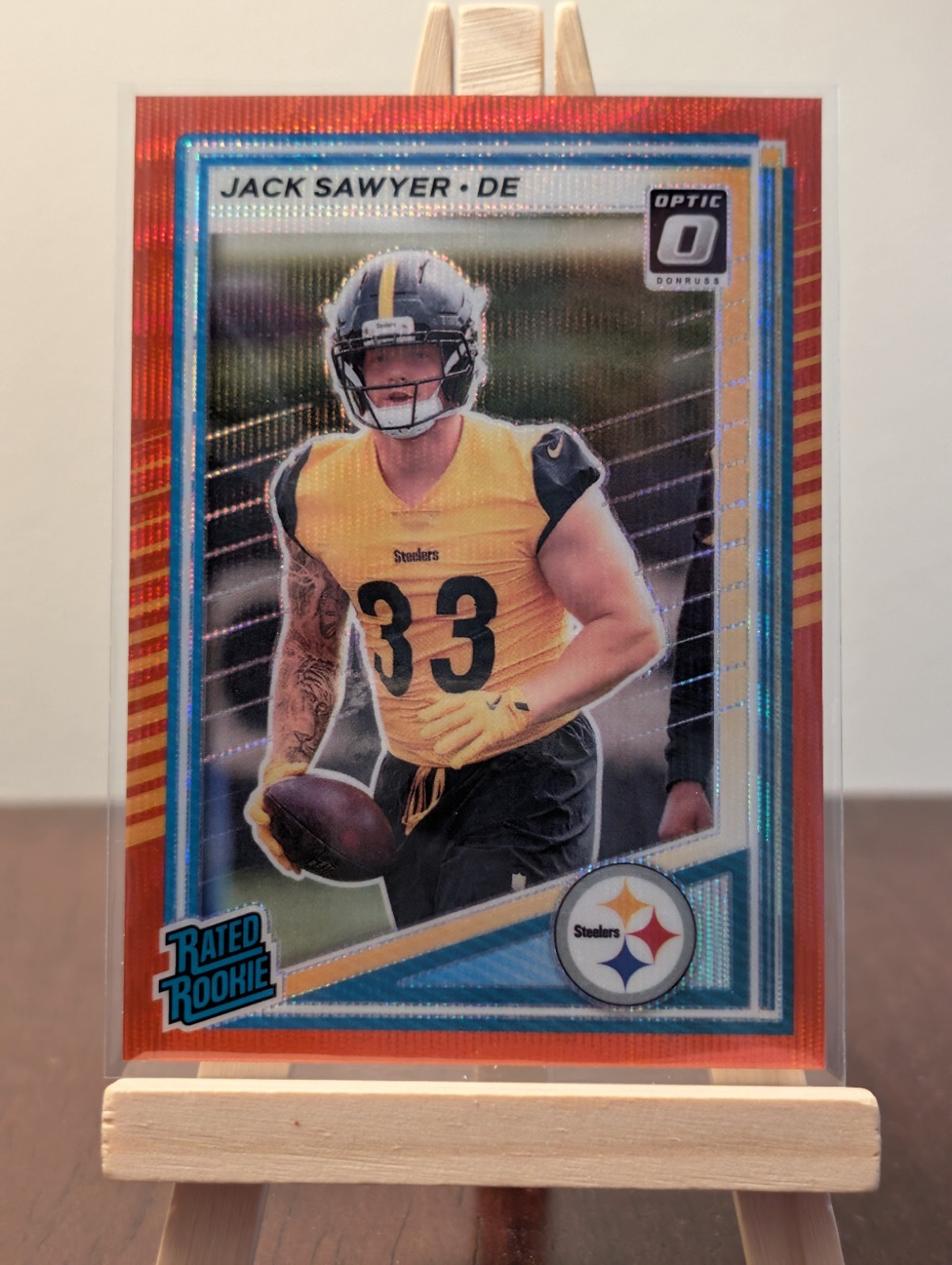 2025 Panini Donruss Jack Sawyer Rated Rookie Optic Preview Red Wave Prizm