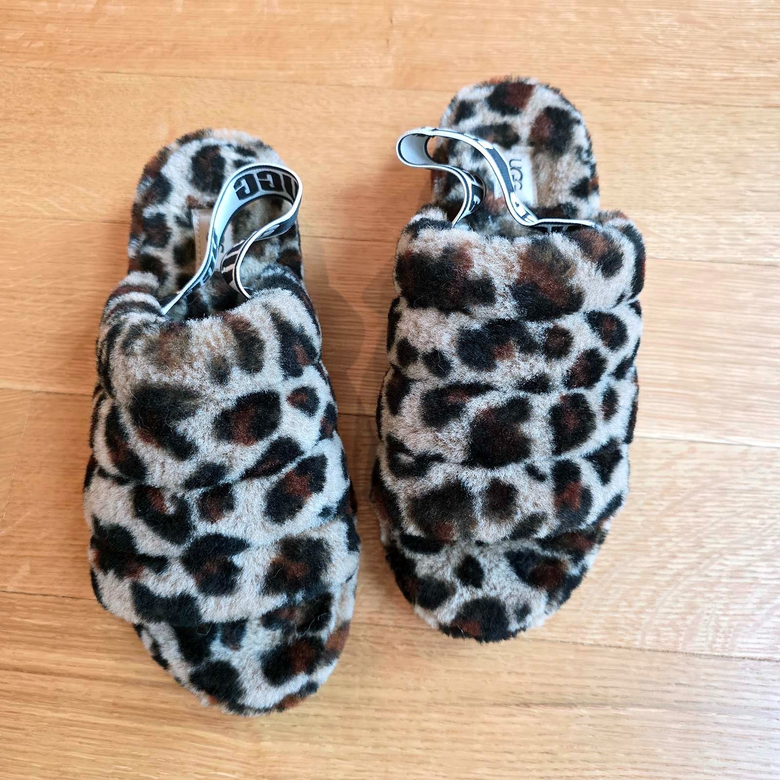 UGG Fluff Yeah Leopard Print Shearling Slippers H… - image 3