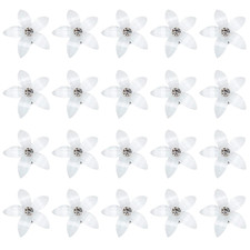 White Small Bling Decorative Flower Hair Clips for Women - 20 Pcs Cute Mini Hair