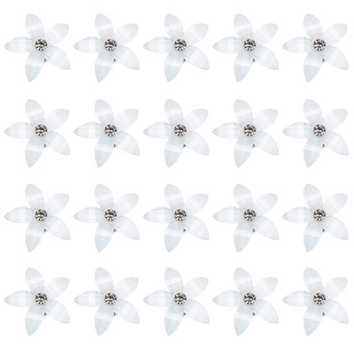 White Small Bling Decorative Flower Hair Clips for Women - 20 Pcs Cute Mini Hair