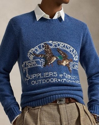 Polo Ralph Lauren Polo Sportsman Sweater Blue Multi Intarsia Knit