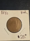 1870 Indian Head Cent Early Date AG Details U.S. One Cent Coin