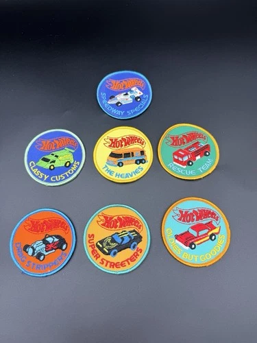 Vintage Hot Wheels Iron‑On Patch Lot (7) • Rare Retro Graphics 1970s