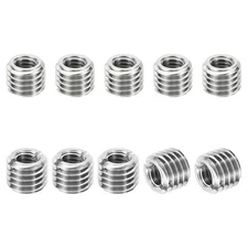 PATIKIL Thread Adapters Sleeve Reducing Nut, 10 Pcs M6xM10x8mm, Silver 