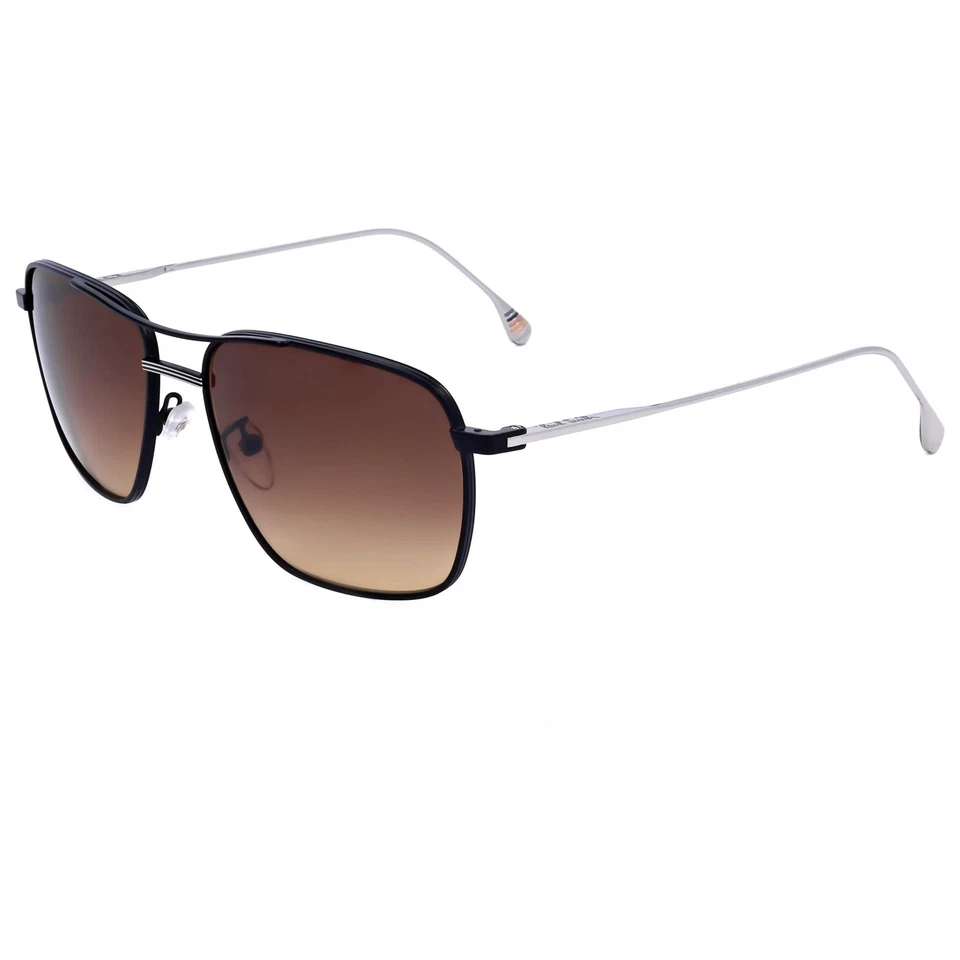 Gafas de sol Paul Smith para hombre 58 mm negro mate plateado brillante PSSN07958FOSTER-002