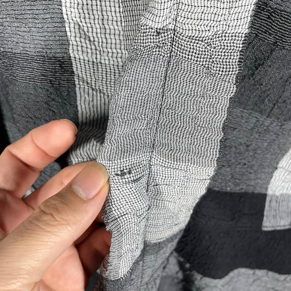 Camisa blusa Dress to Kill arrugada abotonada para mujer talla única a cuadros Lagenlook Foto 2 de 4