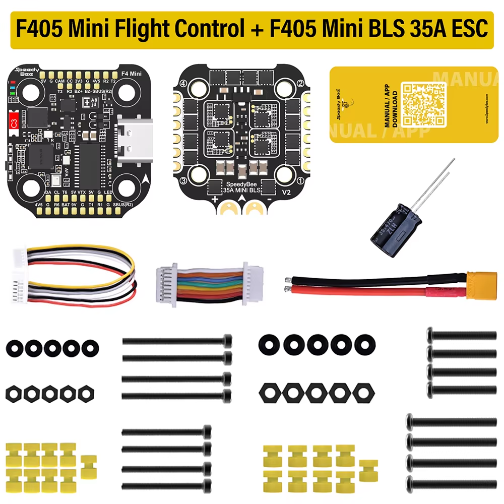 Speedybee F405 Mini Stack Flight Controller FC BLS 35A V2 3-6S 20X20 4-In-1 ESC