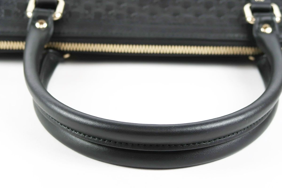 GUCCI Micro Guccissima Tote Bag Shoulder Bag 449656 Leather Black