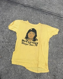 Vintage 1976 Paul McCartney Wings Tour Shirt Size Large Original Rare
