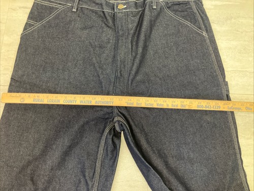 Vintage Sears Roebucks Jeans Mens 44x27 Blue Carpenter Hammer Loop Dark Denim - Picture 11 of 17