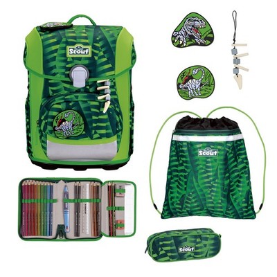 Scout Schulranzen-Set NEO Danger Dino 21,5 L Vol 1150gr leicht mitwachsend