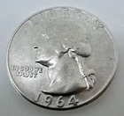 1964 USA Washington Quarter Dollar 90% Silver 25c Coin A21