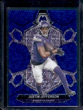 2024 Panini Mosaic Justin Jefferson Blue No Huddle Disco #41/75