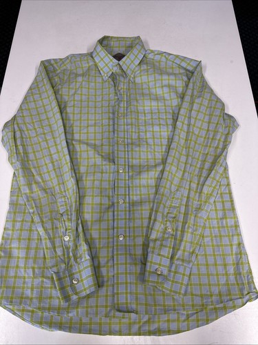 Bills Khakis Mens button front long sleeve Shirt Large Classic Large Lime / Grey