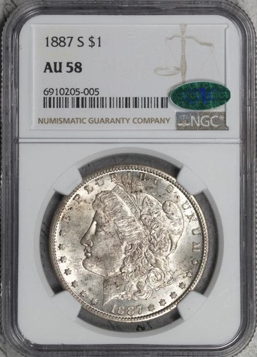 1887-S Morgan Dollar NGC CAC AU58  #1FGH