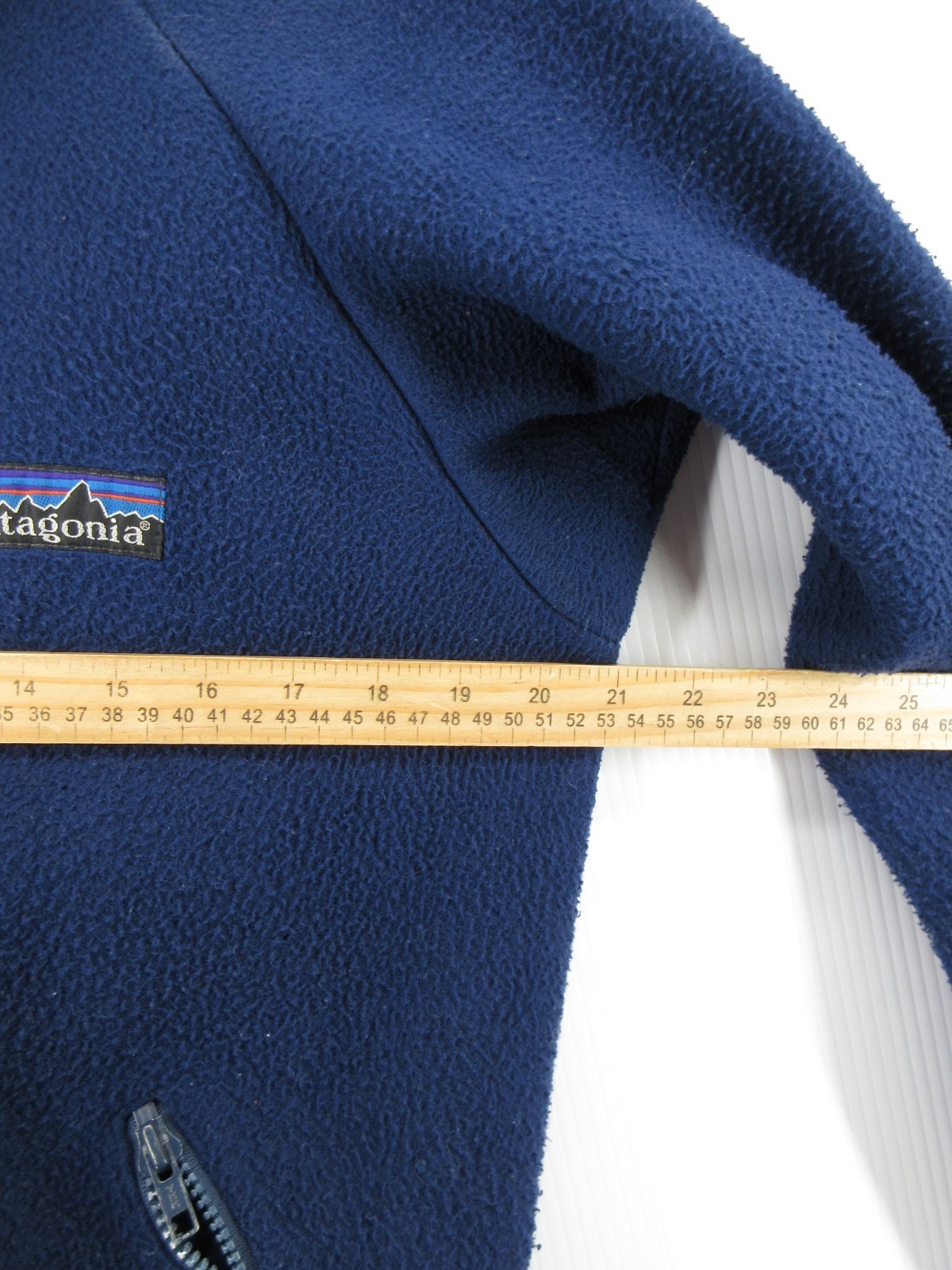 VINTAGE Patagonia Jacket Men Medium Blue Deep Pile Fleece Bomber Coat 80s 90s * thumbnail 8