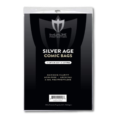 500 Max Pro Silver Age Comic Book Poly Bags - 7 1/8 X 10 1/2 2 mil Archival Safe