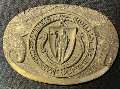 ADM STATE OF Massachusetts SIGILLUM REIPUBLICAE MASSACHUSSETTENSIS Belt Buckle