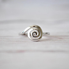 925 Sterling Silver Spiral Ring Simple Silver Ring Anniversary Gifts For Her