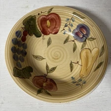 Vintage Alco International Inc Salad Bowl 8.5” Fruit Hand Painted Ceramic