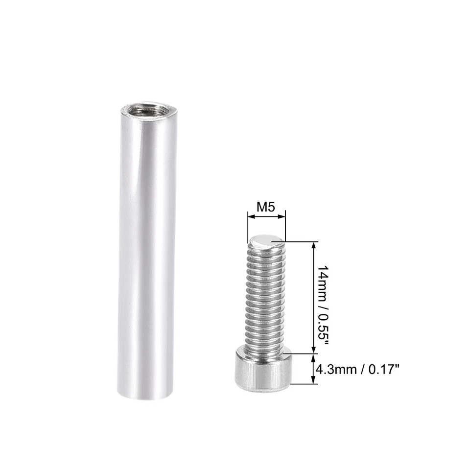 Separador Vidrio Clavos Publicitarios Acero Inoxidable 6,8mmx80mm 4uds - Imagen 3 de 4