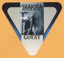 Shakira 2001 Tour of The Mongoose Concert GUEST Backstage Pass