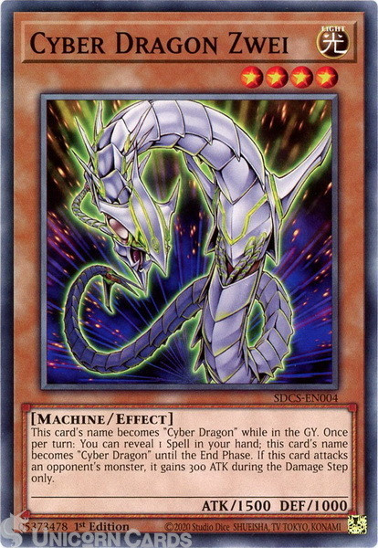 SDCS-EN004 Cyber Dragon Zwei Common 1st Edition Mint YuGiOh Card