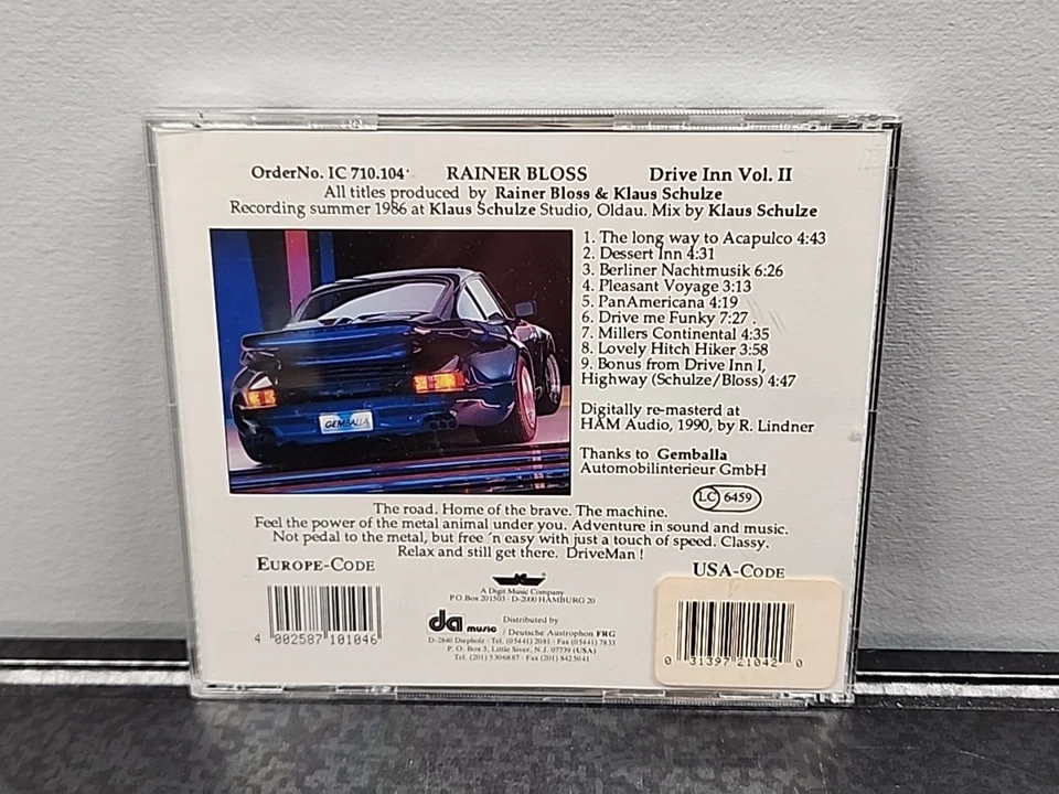 Rainer Bloss Klaus Schulze Drive Inn Vol 2 Music Album CD 1990 ~ Very Good - Image 2 of 4