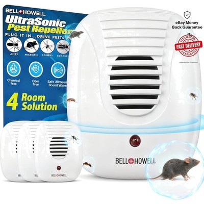 Family Safe Indoor 4pk Ultrasonic Pest Repeller - Silent & Effective Defense
