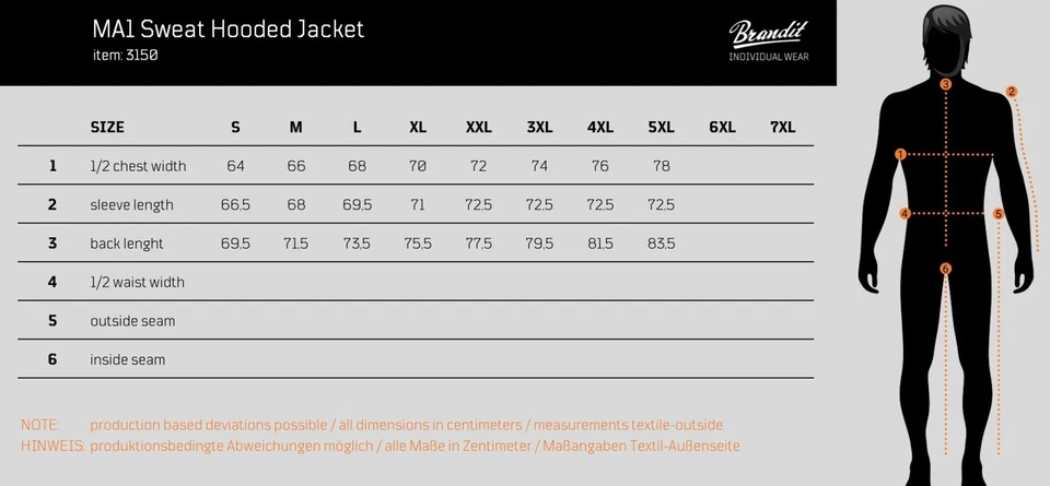 Veste Bomber MA1 À Capuche Brandit Sweatshirt Übergangsjacke - Photo 2/2