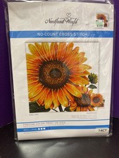 Sunflower No-Count Cross Stitch by Needleart World 15.8" x 15.8" 14 count color