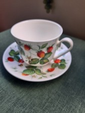 Royal Kirkham Jumbo Cup Saucer Alpine Strawberry