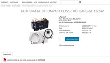 ISOTHERM GE 80 COMPACT CLASSIC KÜHLANLAGE 12/24V - NEU !! OVP Günstig m Garantie