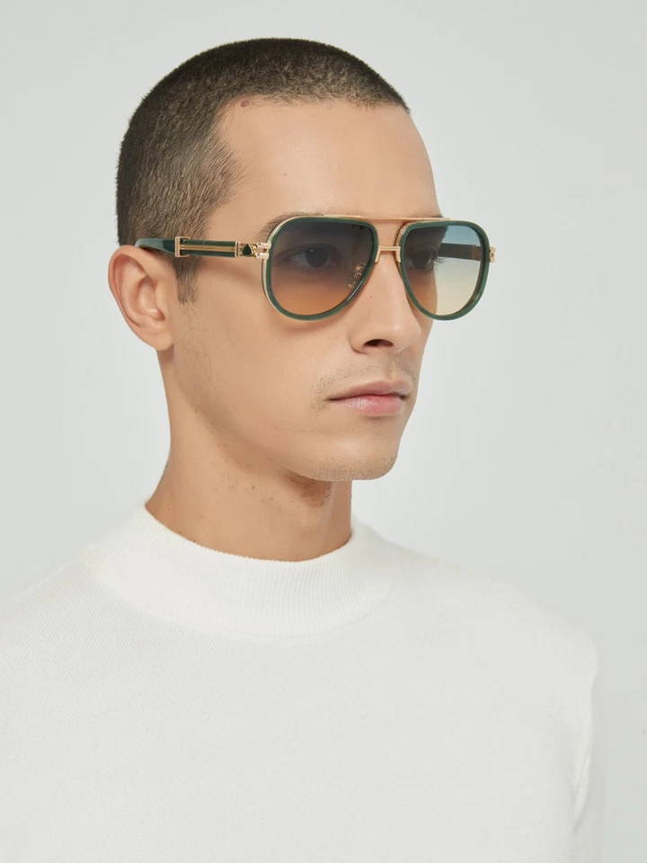 DITA Gafas de sol de lujo con montura de aviador, gafas de sol de moda para hombre y mujer. Foto 2 de 4