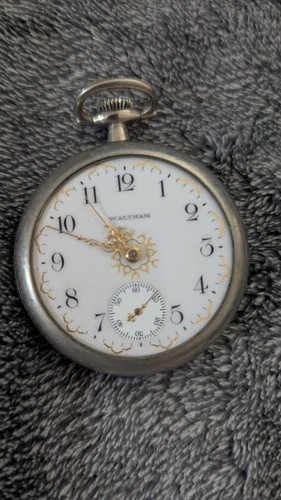 Antique 1908 Waltham Grade Model 1908 16j Pocket Watch Silveroid case