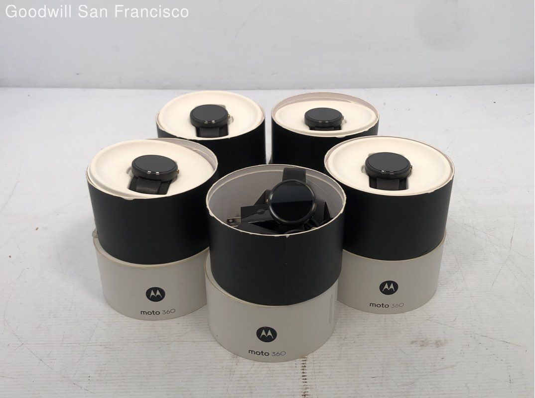 Lot Of 5 Motorola Moto 360 1st Generation Smartwatch With Case eBay